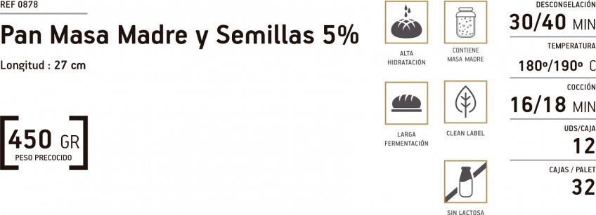 Pan de masa madre y semillas 5%