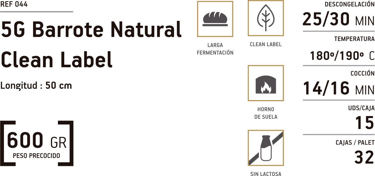 5G barrote natural clean label